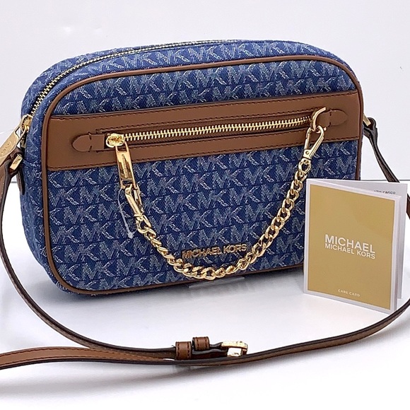 MICHAEL Michael Kors JET SET CHAIN POUCHETTE - Clutch - brown/dark blue 